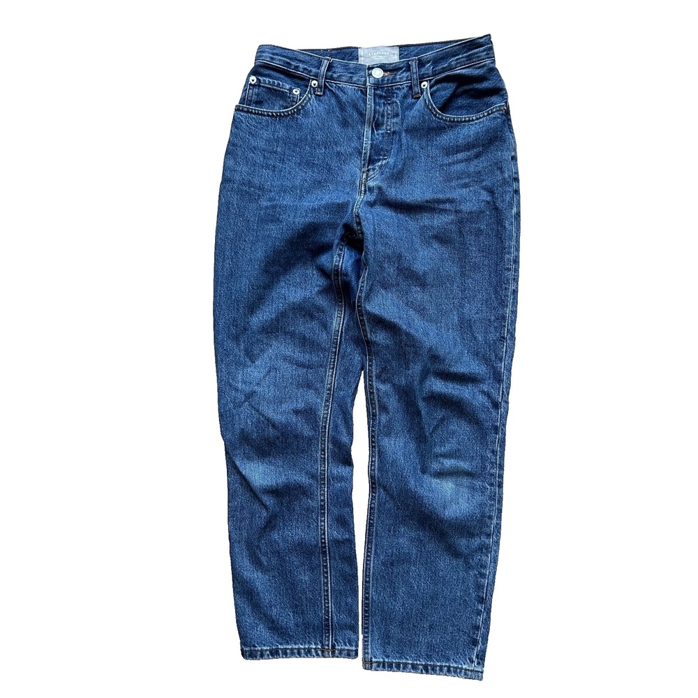 Everlane‎ The 90s Cheeky Straight Jeans Sz 26 High Rise Ankle Cropped Denim Blue